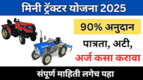 आता शेतकऱ्यांसाठी मिळणार मिनी ट्रॅक्टरवर 90% अनुदान, असा करा अर्ज, Mini Tractor Yojana Subsidy Online Apply