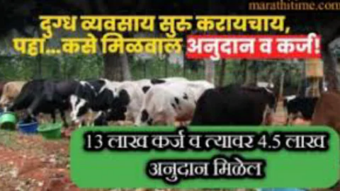 स्वतःचा दुध व्यवसाय सुरू करायचा असला तर 13 लाखांचे कर्ज 4.50 लाखांचे अनुदान